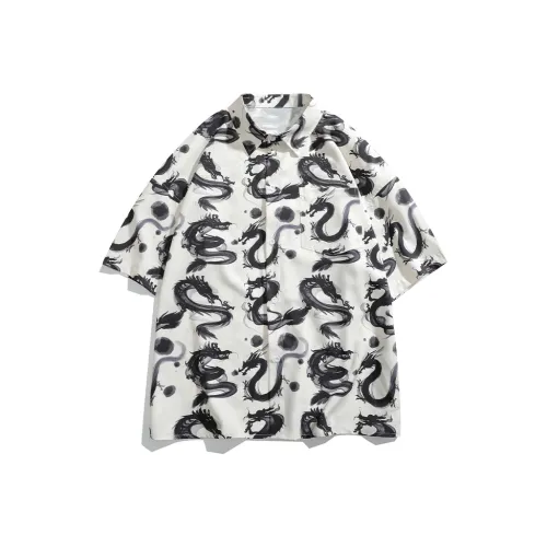 PEIMENG Бежево-абрикосовый, чернила, Flying, Дракон, мужские рубашки