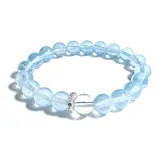 Ледяной Синий Океанический Браслет с Бусинами [Белый Бисер]