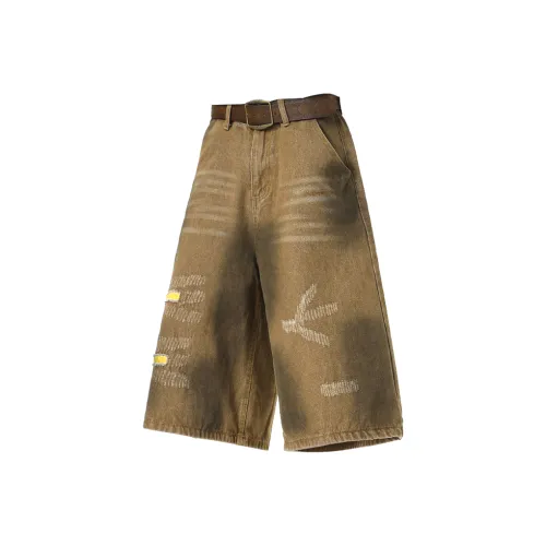 HKRXEC Хаки Мужские Джинсовые Шорты