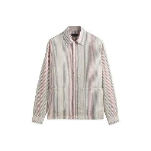 KITH SS25 Seersucker Boxy Collared Overshirt Shirt Men's White