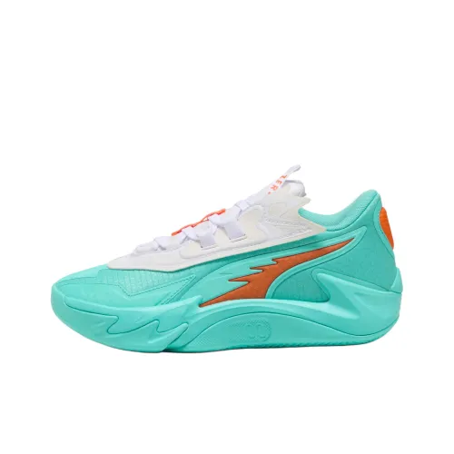 PUMA Scoot Zeros II Устойчивые к истиранию Низкие Баскетбольные Кроссовки для Детей Светло-Зеленые Подростковые