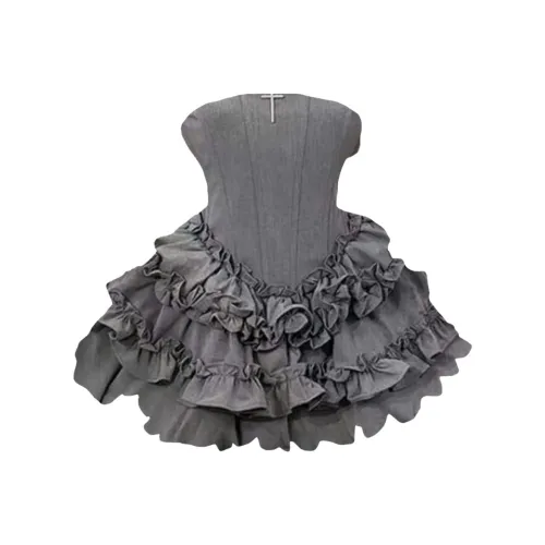 ETSE Серый Платье Женские Платья без рукавов