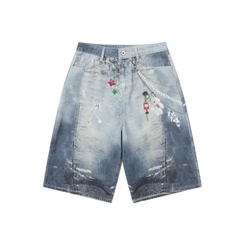 HKRXEC Светло-синие мужские джинсовые шорты