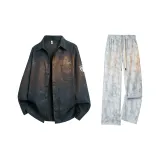 Black Jacket + White Casual Pants  
Черная куртка + белые повседневные штаны