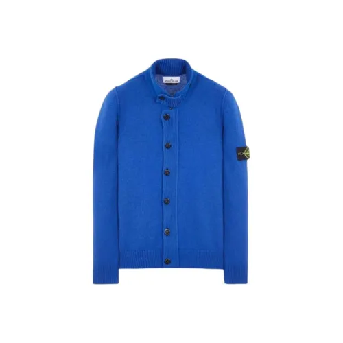 STONE ISLAND Темно-синий синий мужской трикотаж