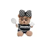 Чёрный Белый Бант Свитер Медведь