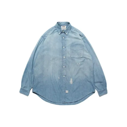 Bowwow SS25 Ремонт AGEING Шамбре Рубашка Рубашка Унисекс