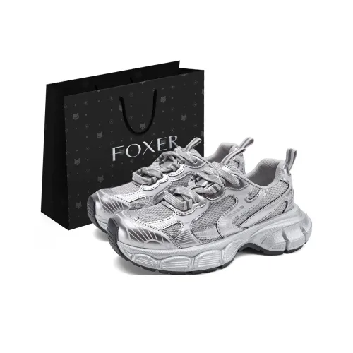FOXER Противоскользящие низкие топовые кроссовки с толстой подошвой женские серебряные