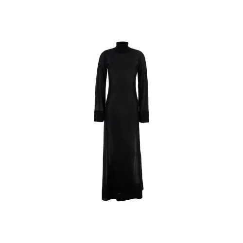 TOTEME Длинное платье с длинными рукавами женское черное