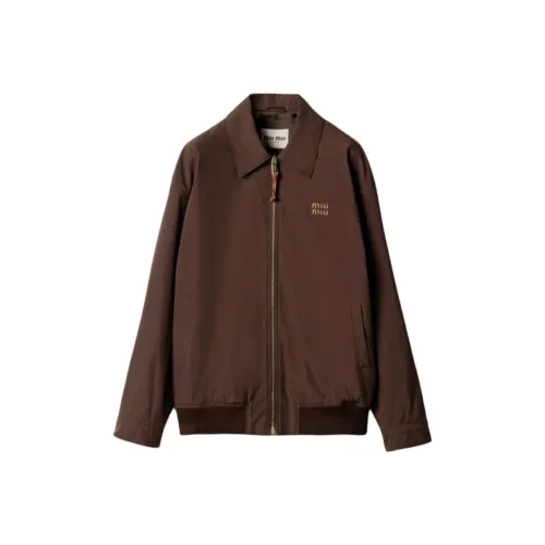 MIU MIU SS25 Куртки и Пальто Женские Какао-Коричневый