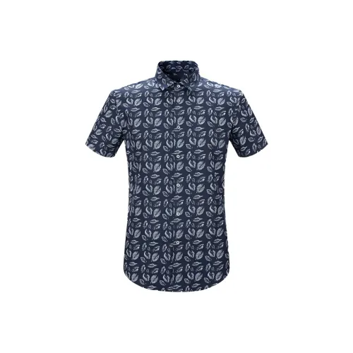 ARTSDON Темно-синие цветочные мужские рубашки