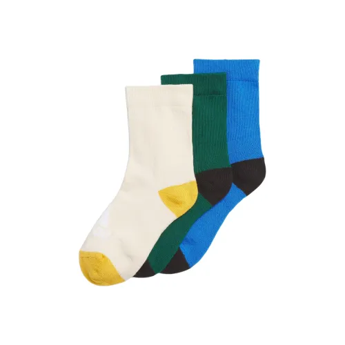 Adidas 3 пачки Авиационный синий + Лесной зеленый + Гравийный Kids носки