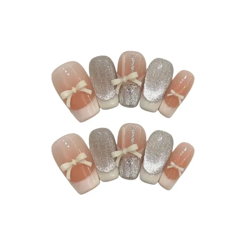 PIAC Балет Позиционирование стиля Бабочка Кружево Вверх Крем Французский Little bulb False Nail Короткий LADDER Розовый Smudge Coquette