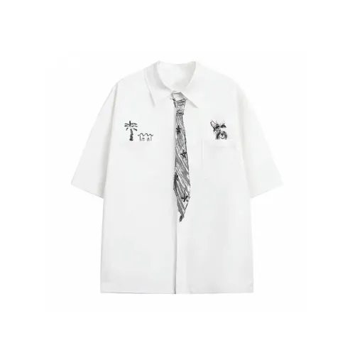 GPOUHO Белая унисекс рубашка