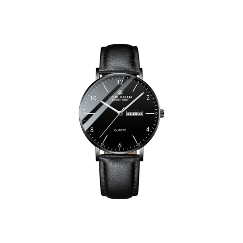 LOUIE JUELEN Кварцевый механизм Мужские часы 40 мм Черный