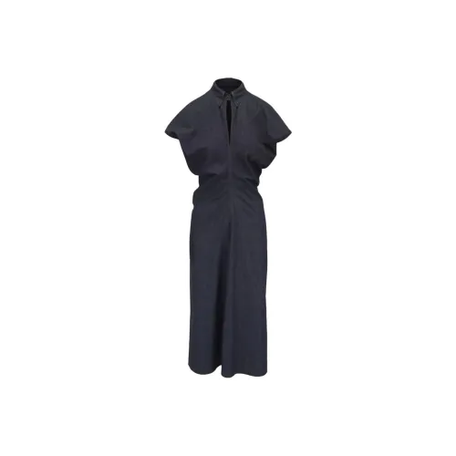 Brunello Cucinelli Морской синий Женские Платья с Коротким Рукавом