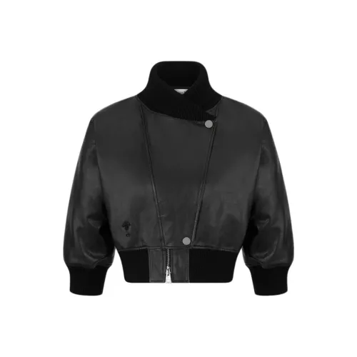 DIOR Кожа Куртка Женская Черная