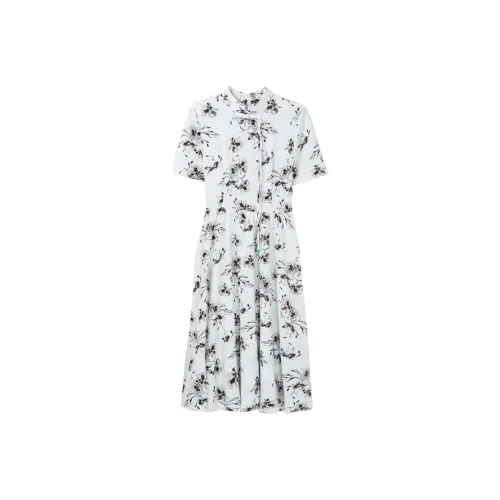 MJ Белый Женские Короткие Платья с Короткими Рукавами