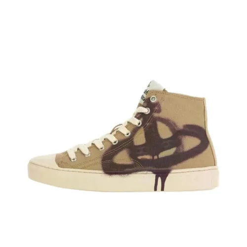 Vivienne Westwood Canvas Shoes High Top Brown Women's