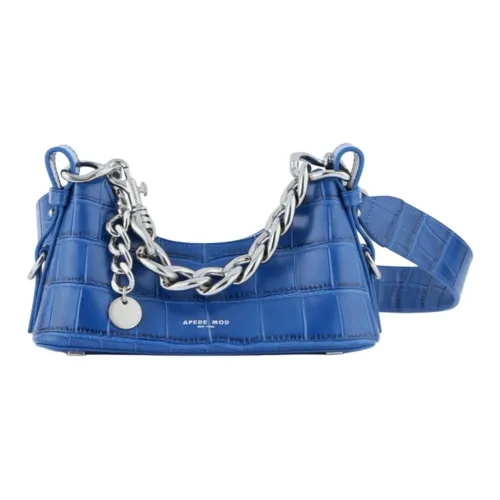 APEDE MOD Корова Кожа Обед Коробка Сумка-ланчбокс Сумка через плечо Стандартная Женская Прусский Синий