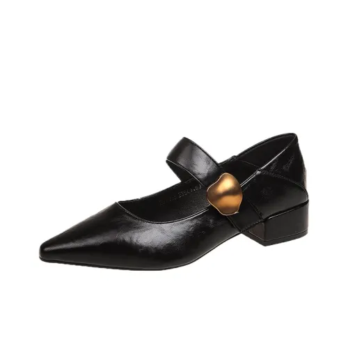 Wuji Грубый каблук Мэри Джейн Женские туфли