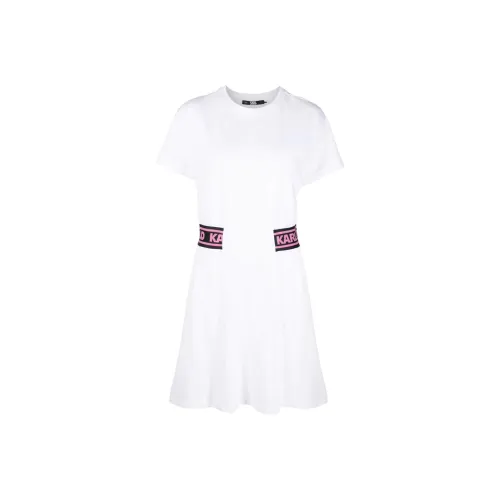 KARL LAGERFELD Короткое платье с короткими рукавами женское белое