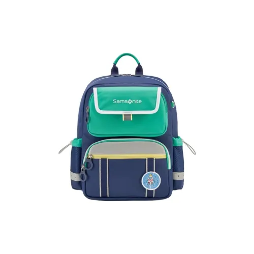 SAMSONITE Ткань Студенческая Сумка Средняя Детская Темно-синяя и Зеленая