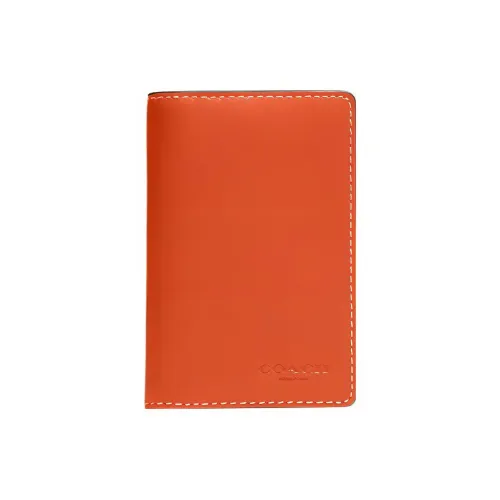 COACH Телячья кожа Держатель для карт кошелек Мужской Апельсин