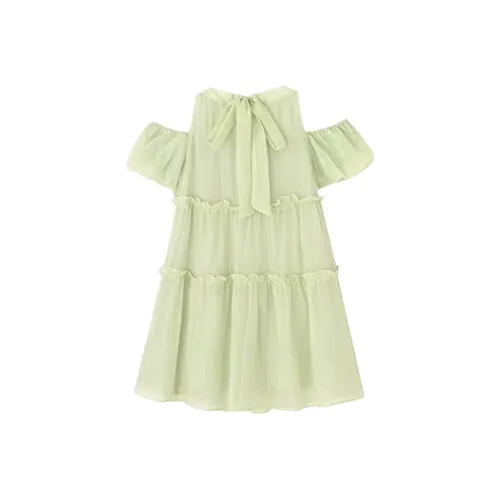 PZGE Зеленое цветочное платье женское слиплатье