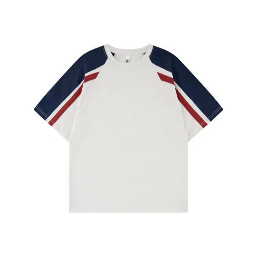 BOTH PLAY Бело-серый [230 г, плотный 100% хлопок] Унисекс футболка