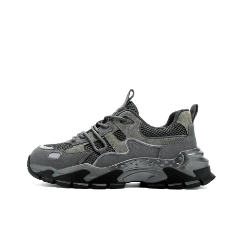 JEEP SPIRIT Black Myth Толстоподошвенные кроссовки Low Топ Улучшенный Сетка без подкладки Ancient Городской серый Мужской