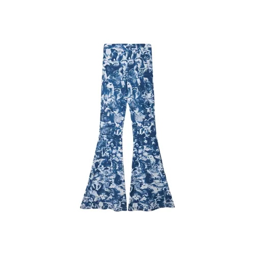 Stella McCartney Animal Forest С принтом расклешенные джинсы женские синие