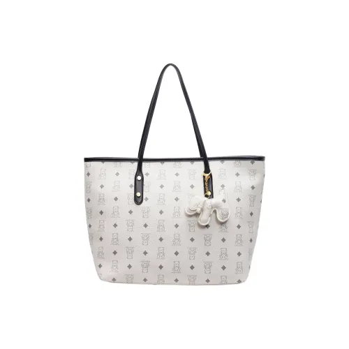 RIVMIND ПУ (полиуретан) Тоут Сумка Сумка для покупок Сумка на плечо Женская Белый Черный Розовый Коричневый Черный и Белый