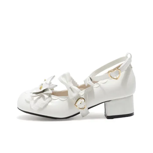 Yang Nianhua Грубый каблук Туфли Мэри Джейн Женские