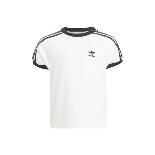 adidas originals Shamrock Retro Stripes Белый Kids T Рубашки