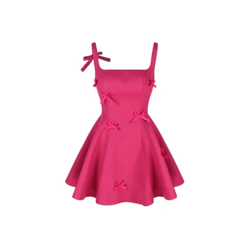 PZGE Розово-красное платье-камзол женские слиплатья