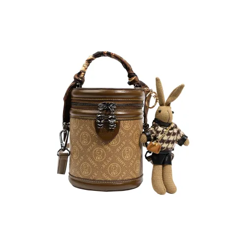 North Pack ПУ (полиуретан) Цилиндрическая сумка Сумка через плечо Сумка для ноутбука Сумка для женщин Коричневый