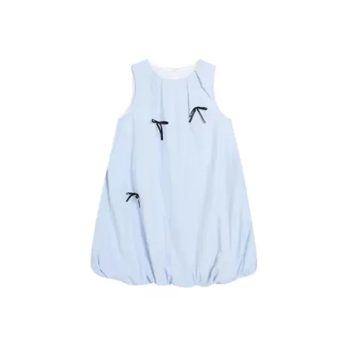 PZGE Светло-синий Юбка-тюльпан Женские Платья без рукавов
