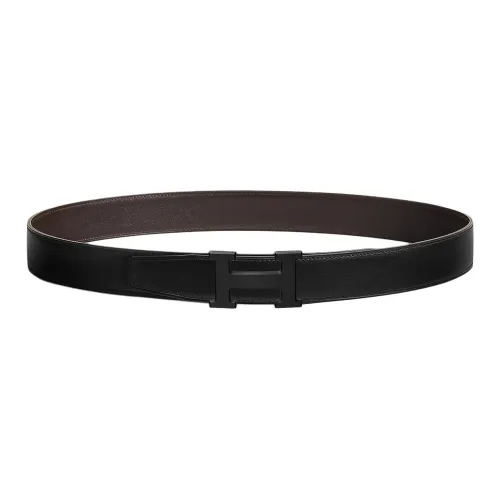 HERMES Телячья кожа Кожаные ремни Мужской Черный 3,2CM