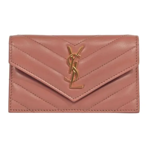 SAINT LAURENT Lambskin Wallet Women's Pink