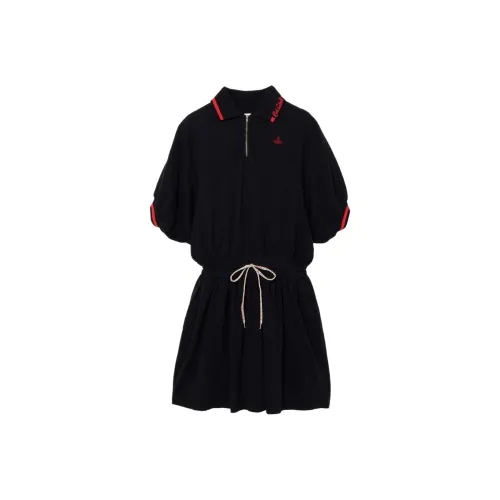 Vivienne Westwood Black Женские Короткие Платья с Рукавами