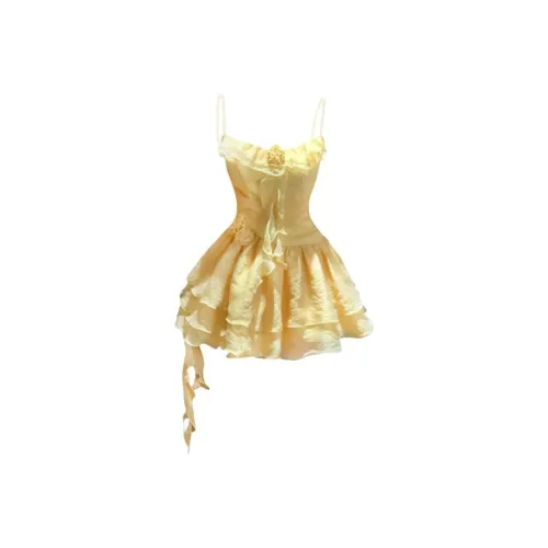 TIBINB Желтые Женские Слиплатья