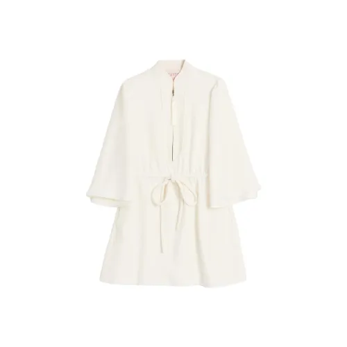 Valentino Длинное платье с длинными рукавами цвет слоновая кость женское