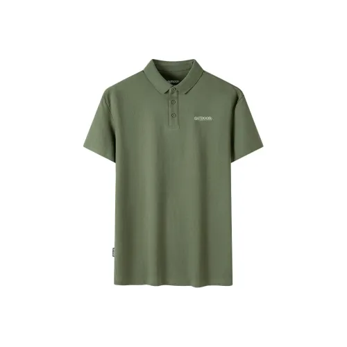 OUTDOOR PRODUCTS Поло Мужское Лишайниковый цвет Темно-зеленый