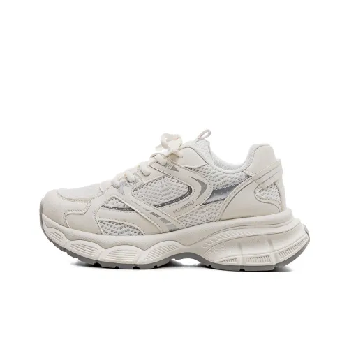 HUANQIU Амортизаторы Lower Skirt Устойчивый к истиранию Низкий Топ Толстая подошва Кроссовки Женские Бежевые