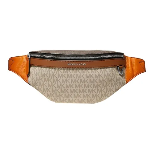 MICHAEL KORS Hudson Ткань Рюкзак Сумка через плечо Слинг-сумка Сумка на пояс Маленький Мужской Бежевый Желтый Коричневый