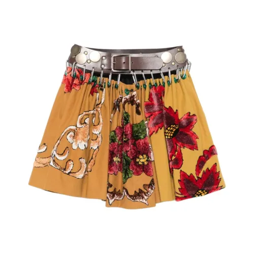 CHOPOVA LOWENA Повседневные короткие юбки Женские Желтые
