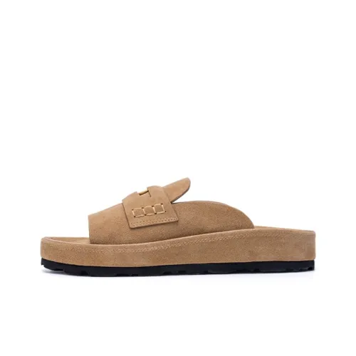 Martniel Резиновая подошва Шов Slip-resistant Слипоны Женские Earth Желтый