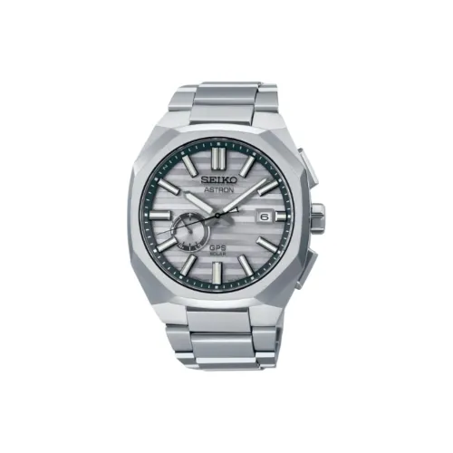 SEIKO Astron Series Солнечный Кварцевый Механизм Титан Ремешок Часы 41,2 мм Мужские Часы Серый Циферблат