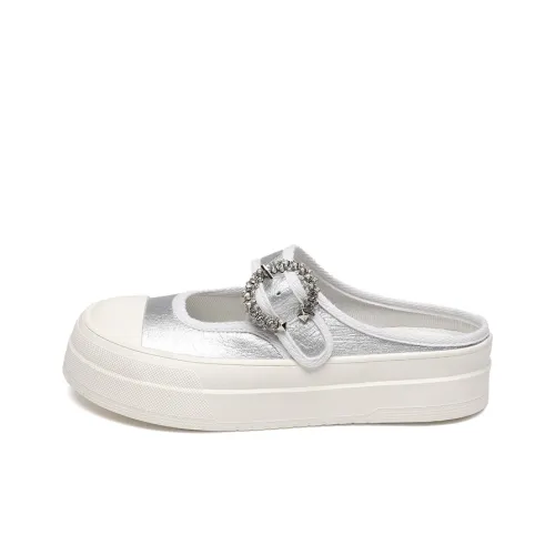 ZHR Домашние тапочки Женские Серебряные